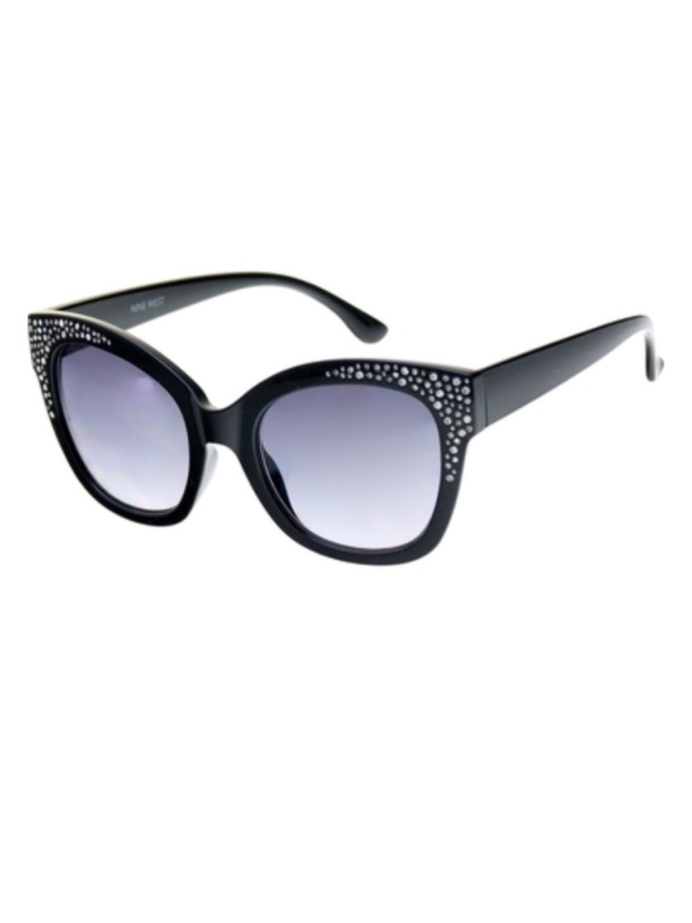 NWT Nine West Womenโs Black Cateye Tinted Lens Sunglasses